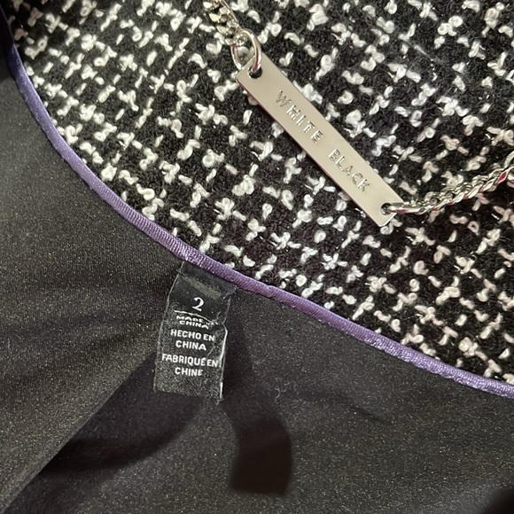 Whitehouse black market black and White Tweed Blazer with Military-Inspired - Picture 5 of 5